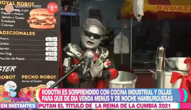 Robotín se mostró muy emocionado con su nuevo negocio. Foto: captura de América TV