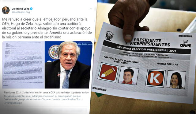 El canciller ecuatoriano Guillaume Long pide que la delegación peruana ante la OEA haga una aclaratoria sobre la situación. Foto: composición LR