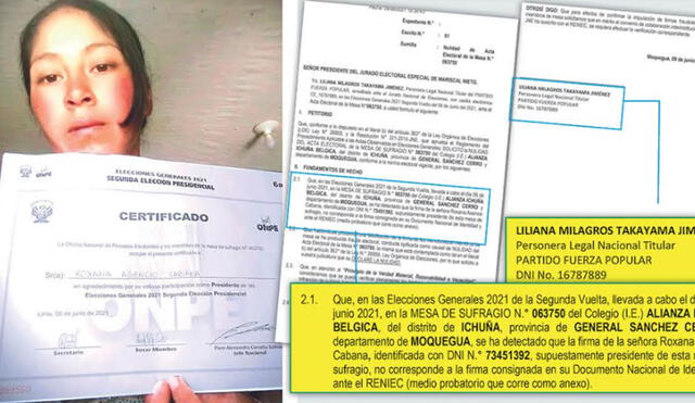 Evidencia. Ciudadana mostró los documentos que le entregó la ONPE, que acreditan que ese día ejerció como miembro de mesa.