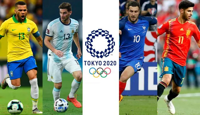 Brasil, SArgentina, Francia yEspaña son cuatro de las selecciones que lucharán por el oro en Tokio 2020. Foto: composición EFE/Selección Española/difusión