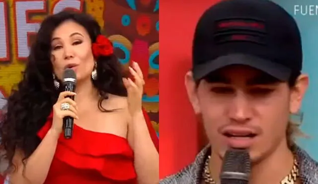 Janet Barboza dio palabras de aliento al modelo venezolano Giuseppe Benigni, quien fue denunciado por no pagar tres meses de renta de su negocio de comida rápida. Foto: captura de América TV