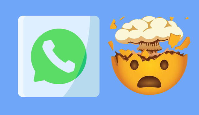 El ícono de la cabeza explosiva de WhatsApp está disponible tanto en Android como en iOS. Foto: composición LR