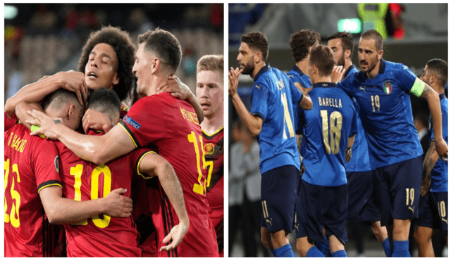 Bélgica e Italia disputarán los tres puntos que los lleven a las semifinales de la Eurocopa 2021. Foto: composición EFE