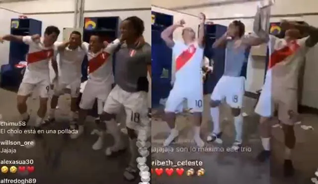 La alegría por la victoria peruana se trasladó al camerino del seleccionado nacional que bailó al ritmo de cumbia la victoria. Foto: Difusión