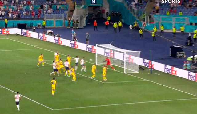 Gol de Henderson para el 4-0 de Inglaterra sobre Ucrania. Foto: captura DirecTV Sports