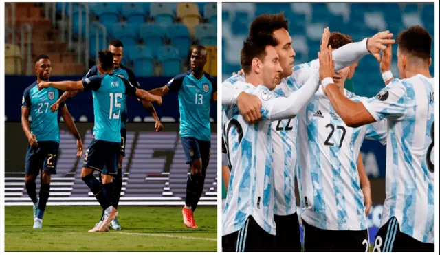 Argentina es favorita en el encuentro frente a Ecuador por el pase a semifinales de Copa América. Foto: composición EFE.