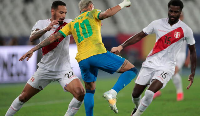 Perú cae ante Brasil por las semifinales de la Copa América 2021. Foto: EFE