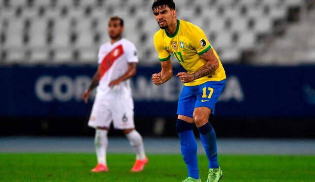 Lucas Paqueta anotó el único gol de la primera semifinal de la Copa América 2021. Foto: Twitter Copa América