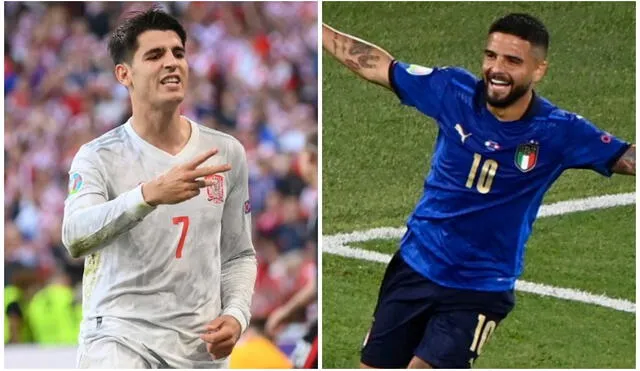 Álvaro Morata y Lorenzo Insigne serán cartas de gol en ambas escuadras. Foto: AFP