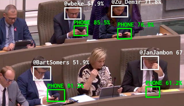 Esta tecnología es capaz de identificar el dispositivo y el porcentaje de distracción de varios congresistas durante una sesión. Foto: The Flemish Scroller