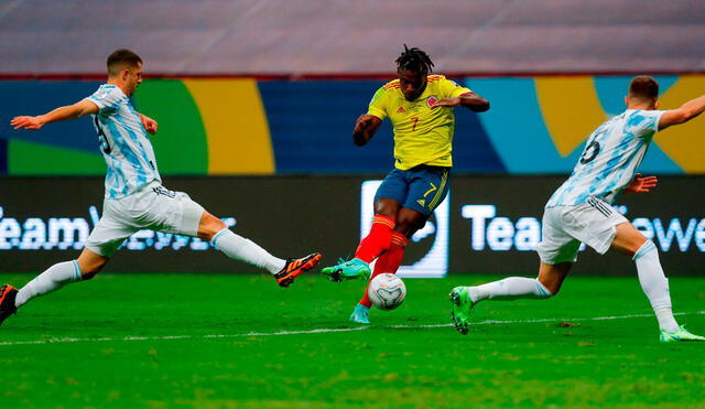 Colombia se fue al descanso con el marcador en contra. Foto: EFE
