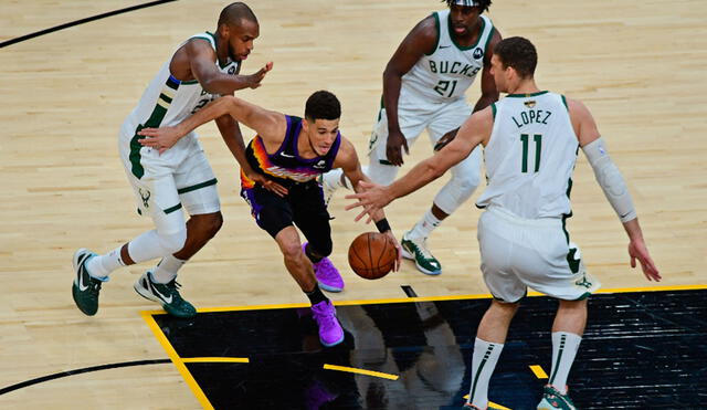 Suns superó a Bucks en el juego 1 del NBA Finals desde el Phoenix Suns Arena. Foto: AFP