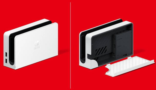La Nintendo Switch OLED es la primera revisión oficial de la consola híbrida y su dock cuenta ya con puerto Ethernet. Foto: Nintendo