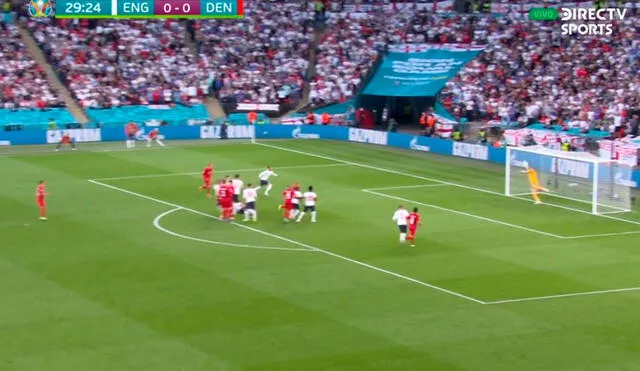 Mikkel Damsgaard puso el 1-0 transitorio danés ante Inglaterra por las semis de la Euro 2021. Foto: captura América TV