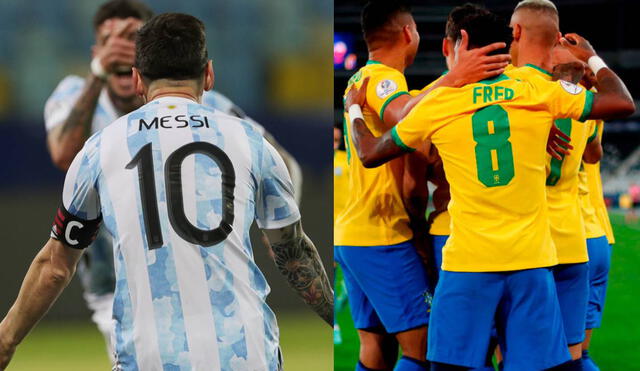 Argentina vs. Brasil empezará a las 7.00 p. m. (hora peruana). Foto: composición Twitter/EFE