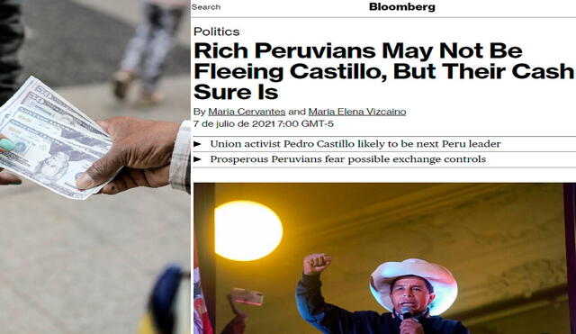 El "éxodo" de dólares en el Perú llamó la atención del medio extranjero. Foto: composición/John Reyes/La República/Bloomberg