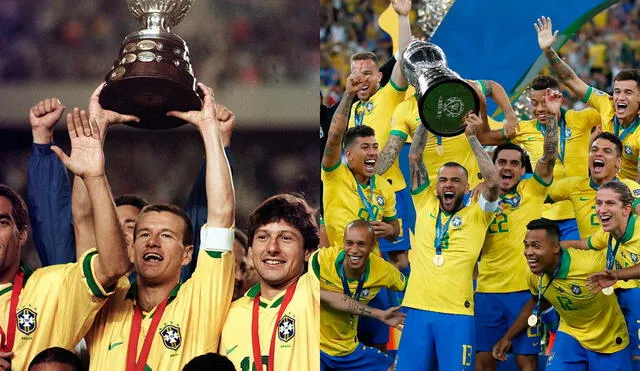 Brasil ganó cinco de sus nueve títulos de Copa América entre 1997 y 2019. Foto: composición/AFP/EFE