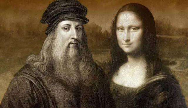 Leonardo da Vinci junto a La Gioconda, retrato pintado por el artista italiano en 1503, el más famoso del mundo. Foto: difusión