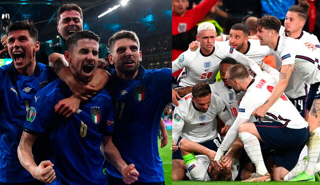 Italianos e ingleses se verán las caras en el mítico Estadio de Wembley en la final de la Eurocopa 2021. Foto: composición/EFE