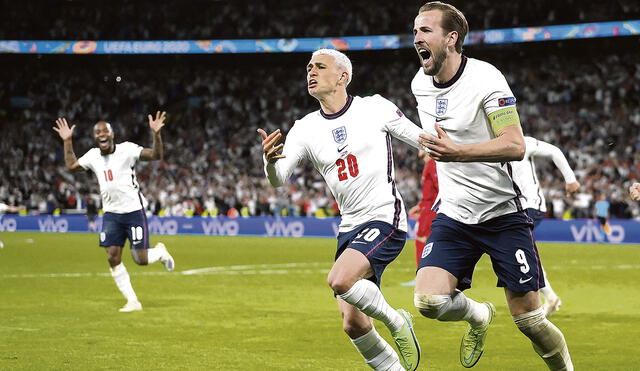 El héroe. El grito eufórico de Harry Kane tras anotar el gol de la clasificación a la final. Foto: AFP