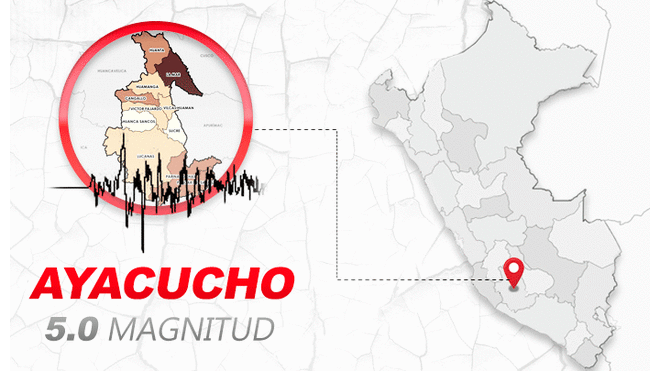 Sismo de 5.0 magnitud tuvo epicentro en San Miguel, Ayacucho.