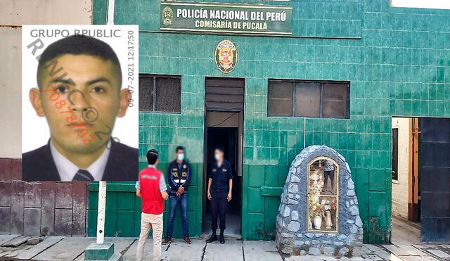 Alférez Daniel Hoyos Fernández fue detenido en la Comisaria de Pucalá. Foto: Composición La República