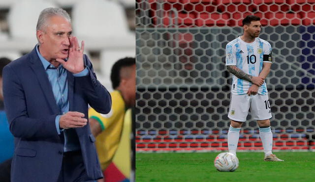Tite habló de Messi de cara a la final del sábado contra Argentina. Foto: composición/EFE