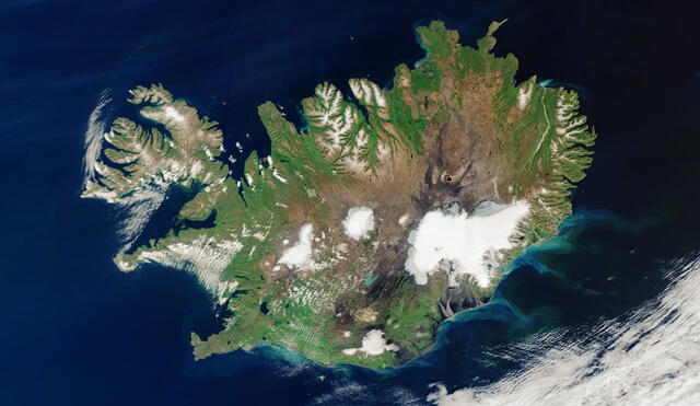 Islandia está ubicada entre Europa y Norteamérica. Foto: ESA