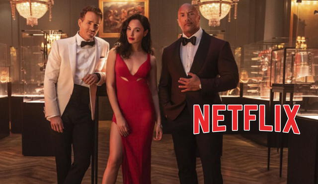 Red notice es protagonizada por Dwayne Johnson, Ryan Reynolds y Gal Gadot. Foto: Netflix