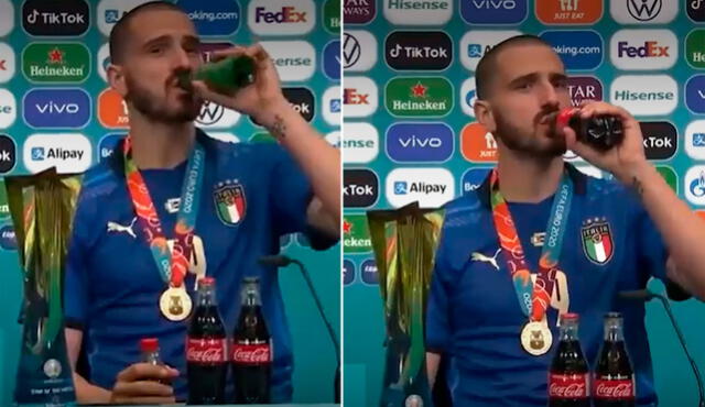 Así celebró Leonardo Bonucci la obtención del título de Italia. Foto: UEFA TV