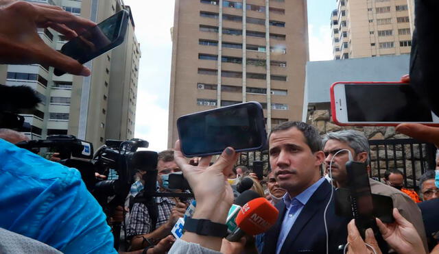 Juan Guaidó ofreció declaraciones a los medios tras el suceso. Foto: Centro de Comunicación Nacional de Venezuela
