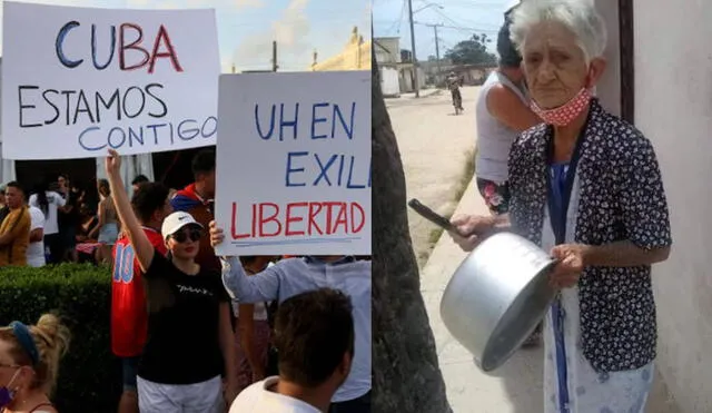 Sara Naranjo se convirtió en el símbolo de las protestas en Cuba luego de que su foto se viralizara. Foto: CPEM