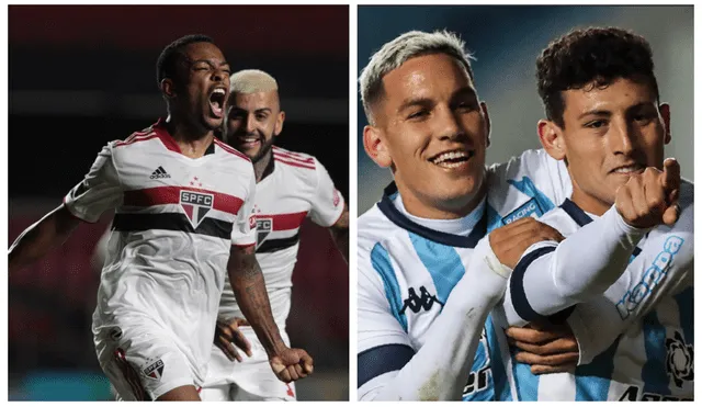 El club argentino Racing se enfrenta al Sao Paulo por octavos de la Copa Libertadores este martes 13 de julio. Foto: composición difusión/AFP