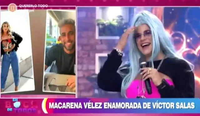 Macarena Vélez confirmó su relación con el futbolista Víctor Salas. Foto: captura de América TV