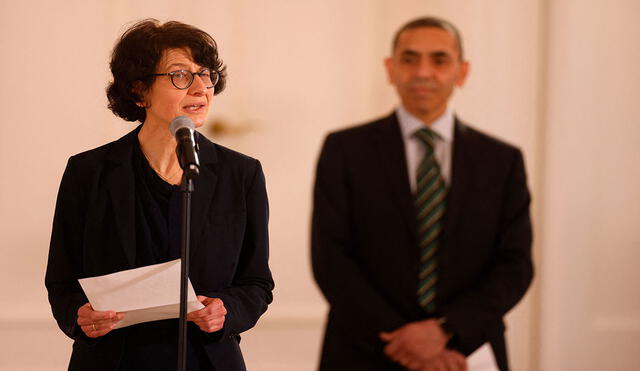 Özlem Türeci (i) y Ugur Sahin han sido galardonados por su papel en la realización de las vacunas contra el coronavirus. Foto: AFP