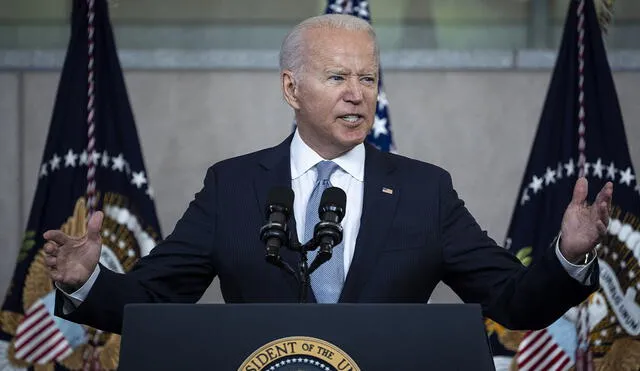El presidente estadounidense, Joe Biden, habla sobre el derecho de voto en el Centro Nacional de la Constitución en Filadelfia. Foto: AFP