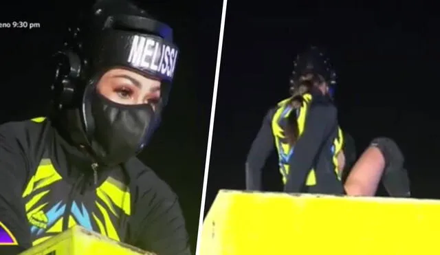 Melissa Loza no pudo vencer un reto de altura. Foto: captura de América TV