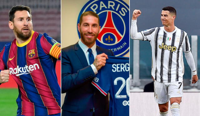 Lionel Messi podría renovar con el Barcelona, Ramos se fue al PSG y el futuro de Ronaldo es incierto. Foto: EFE/PSG
