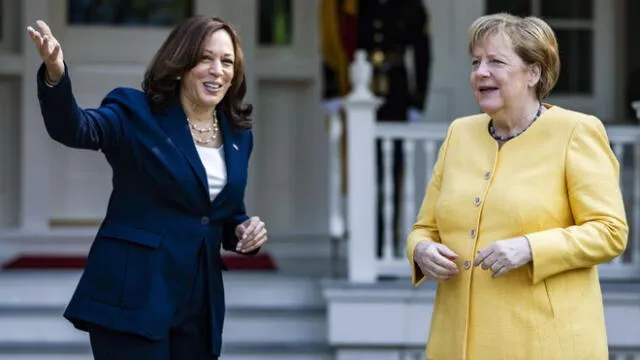 Harris y Merkel escenifican la amistad entre Alemania y EE.UU. en un desayuno. Foto: EFE