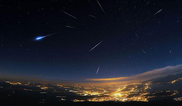 Meteoros captados en Lucerna, Suiza. Foto: Orest Shvadchak/ IMO