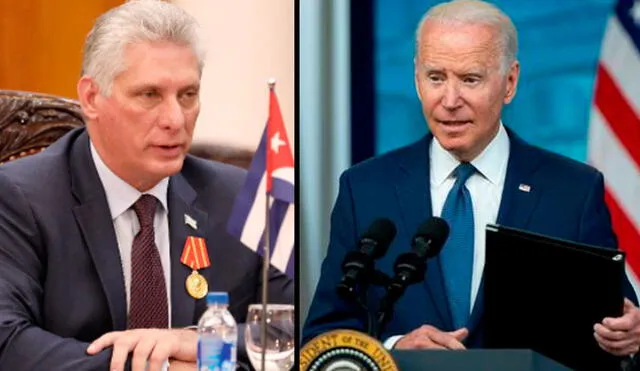 Biden ofreció el jueves 15 de julio ayudar a Cuba, pero se refirió a la isla como “un Estado fallido que reprime a sus ciudadanos”. Foto: composición / AFP