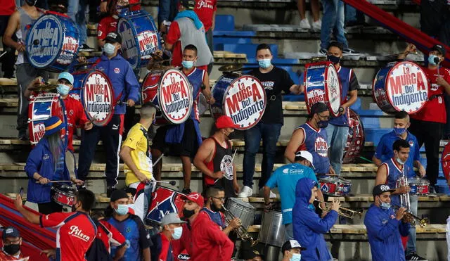 Con la presencia del público, el choque Deportivo Independiente Medellín vs. Águilas de Rionegro acabó en empate por 1-1. Foto: EFE