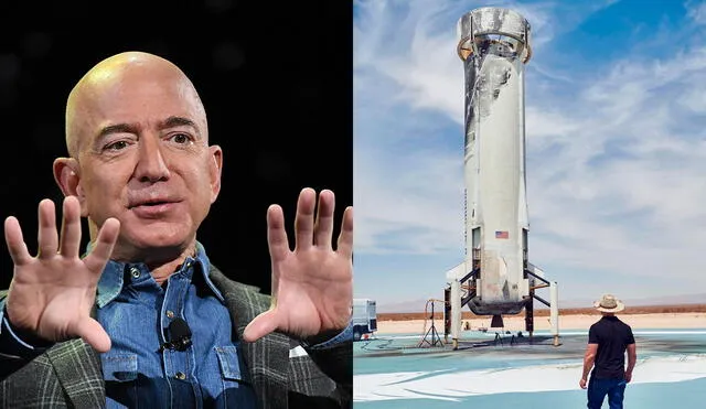 La nave que llevará al espacio a Jeff Bezos se elevará más de 100 kilómetros sobre la superficie de la Tierra. Foto: composición AFP/Instagram
