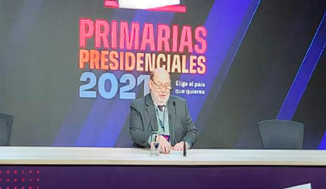 Presidente del Consejo Directivo de Servel, Andrés Tagle dio a conocer los resultados preliminares de las Elecciones Primarias Presidenciales 2021. Foto: servel.com