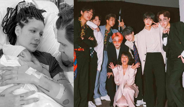 El nacimiento del primer hijo de Halsey fue saludado por BTS, grandes amigos de la cantante. Foto: composición LR / Instagram