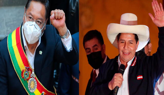El presidente de Bolivia ya había calificado como "luz de esperanza" la victoria de Pedro Castillo. Foto: composición/EFE