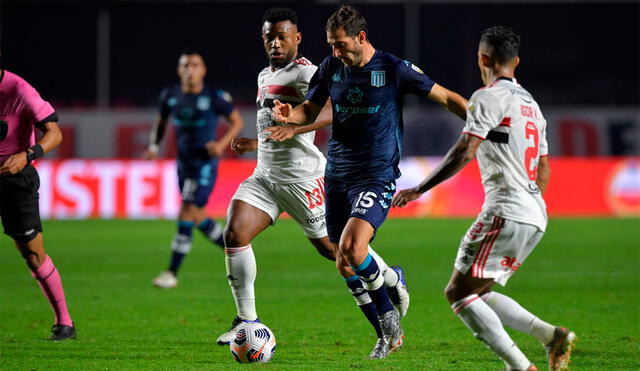 En el partido de ida, Racing y Sao Paulo empataron 1-1. Foto: AFP