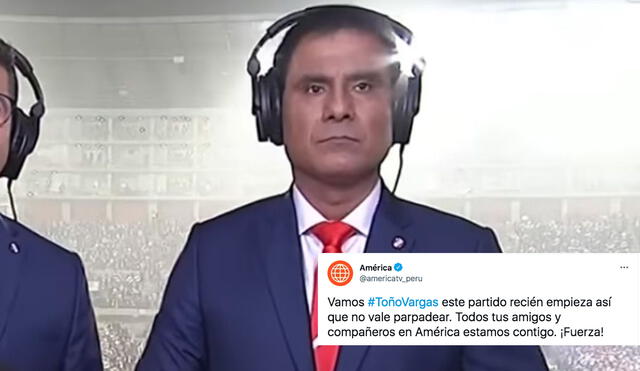 ‘Toño’ Vargas es narrador en los partidos de la selección peruana en la señal de América TV. Foto: captura América TV