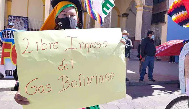Protesta. Pobladores de Puno piden gas barato de Bolivia.