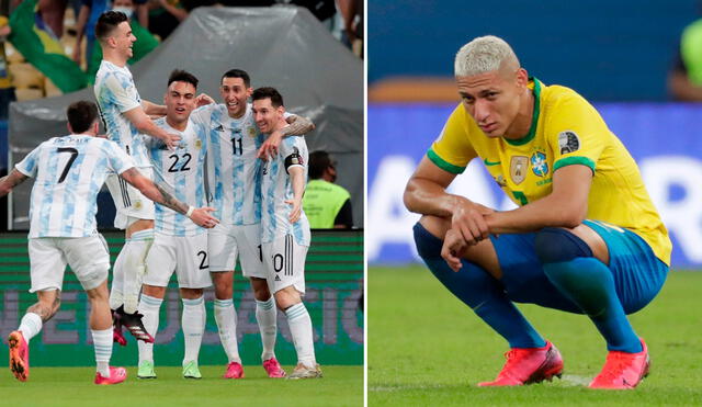 Argentina venció a Brasil, que tuvo a Richalison todo el partido, en la final de la Copa América. Foto: EFE